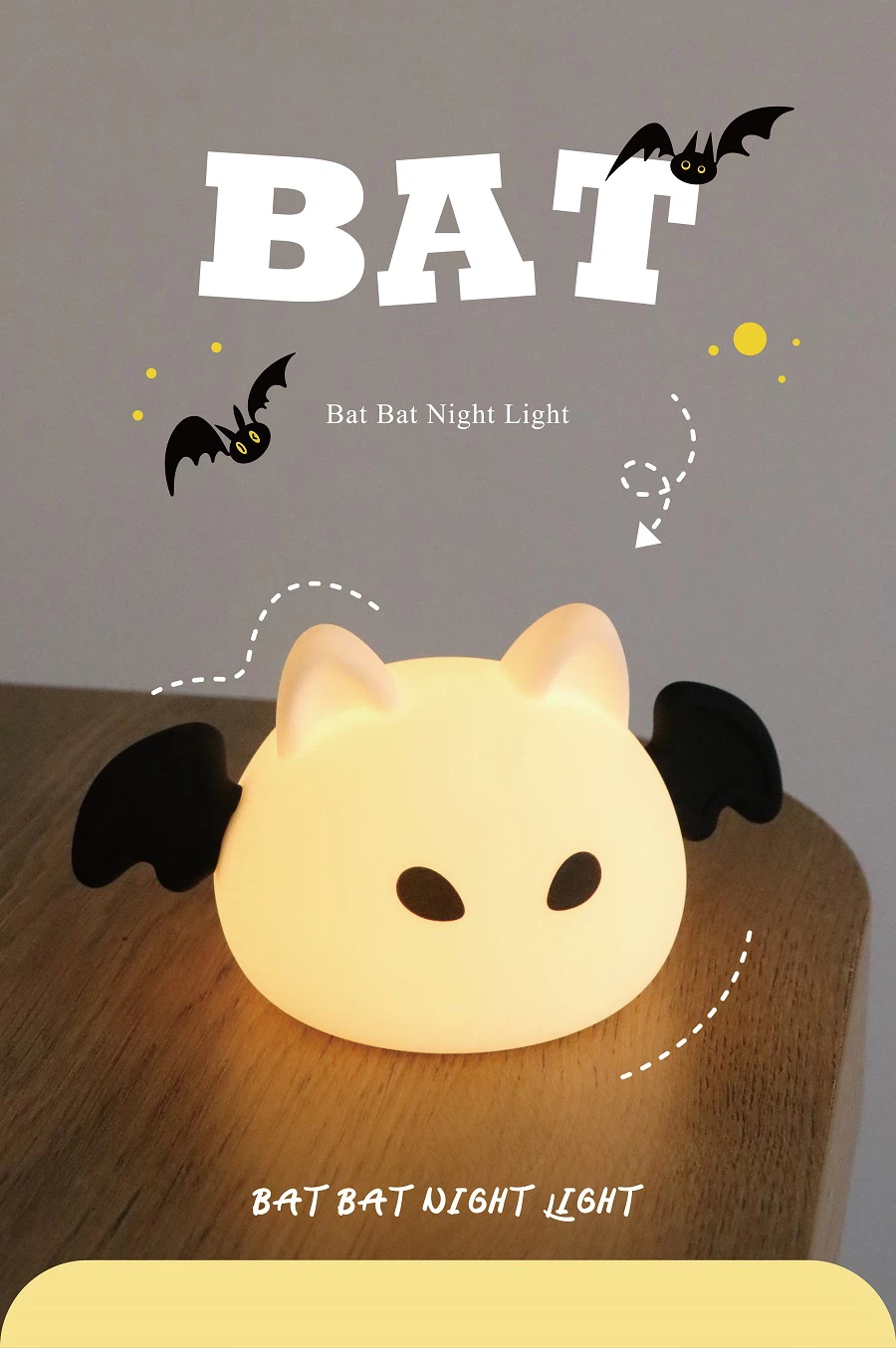 Festival Night Atmosphere Light Silicone Bat Lamp Festival Night Atmosphere Light Silicone Bat Lamp