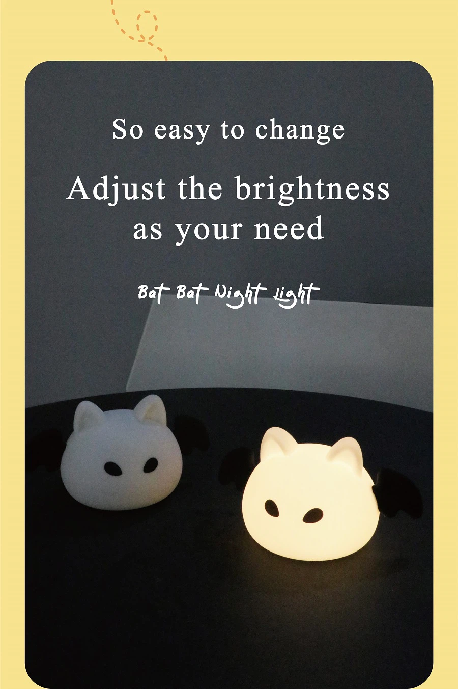 Children's Room Bedroom Gentle Night Light Bat Shape Lamp Children's Room Bedroom Gentle Night Light Bat Shape Lamp